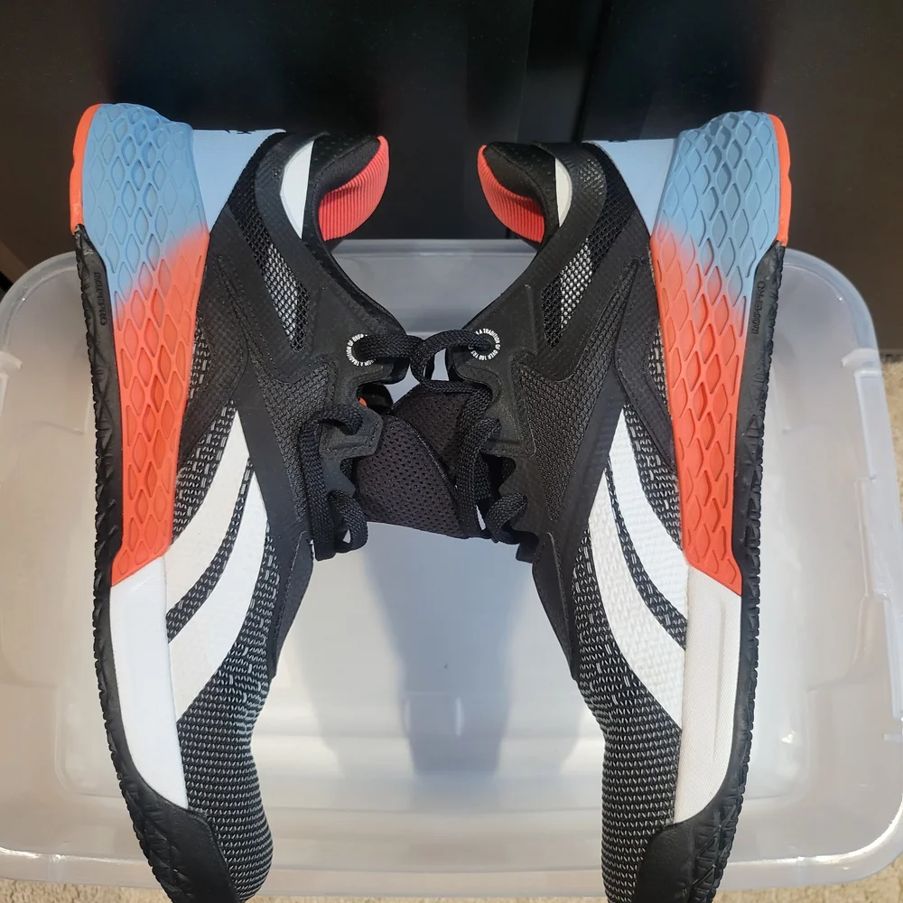 Reebok Nano 10 Men's Black Vivid Orange,White Athletic Training Shoes - Picture 6 of 8